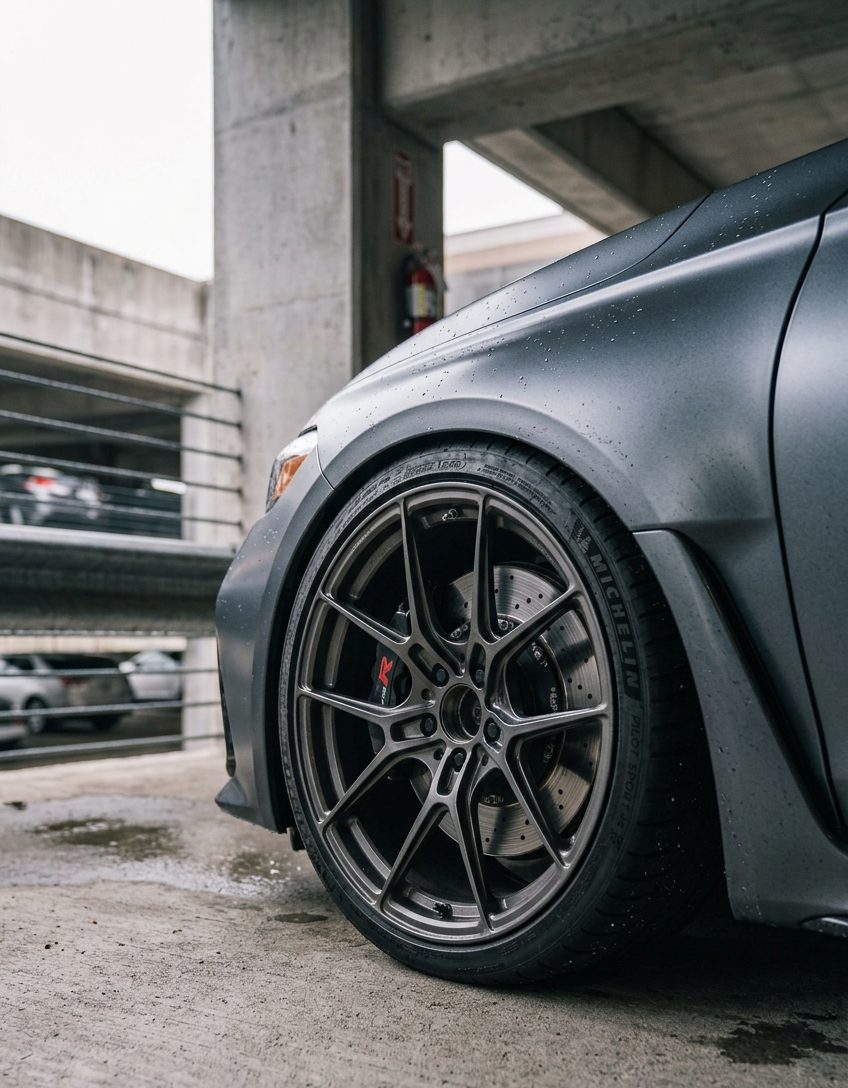 Honda Civic Type R FK8 with aftermarket lightweight wheels